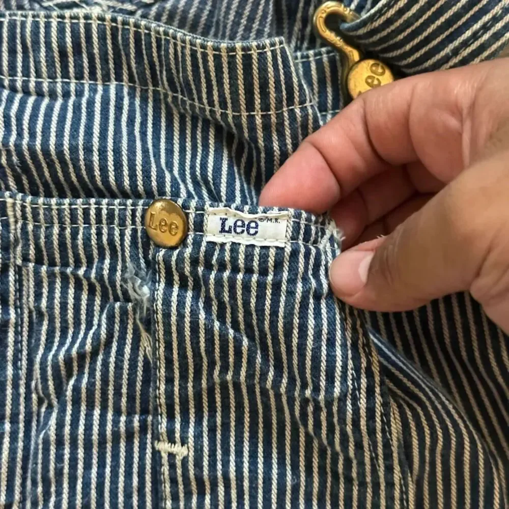 Vintage 40s 50s Lee Railroad Striped Coveralls Size 44x31